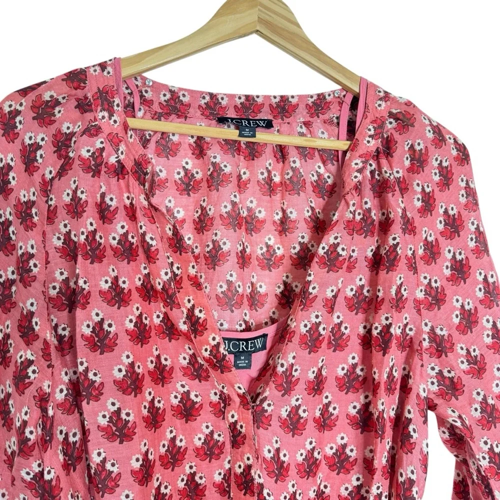 J.Crew Cabana mini‎ dress in block-print ramie